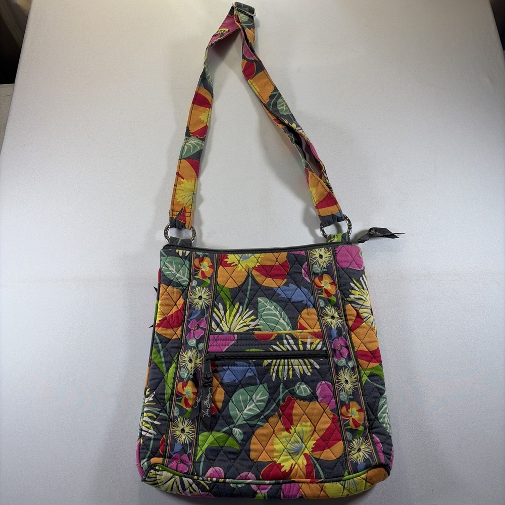 Vera Bradley Rare "JAZZY BLOOMS" Hipster Crossbody Purse Adjustable Straps